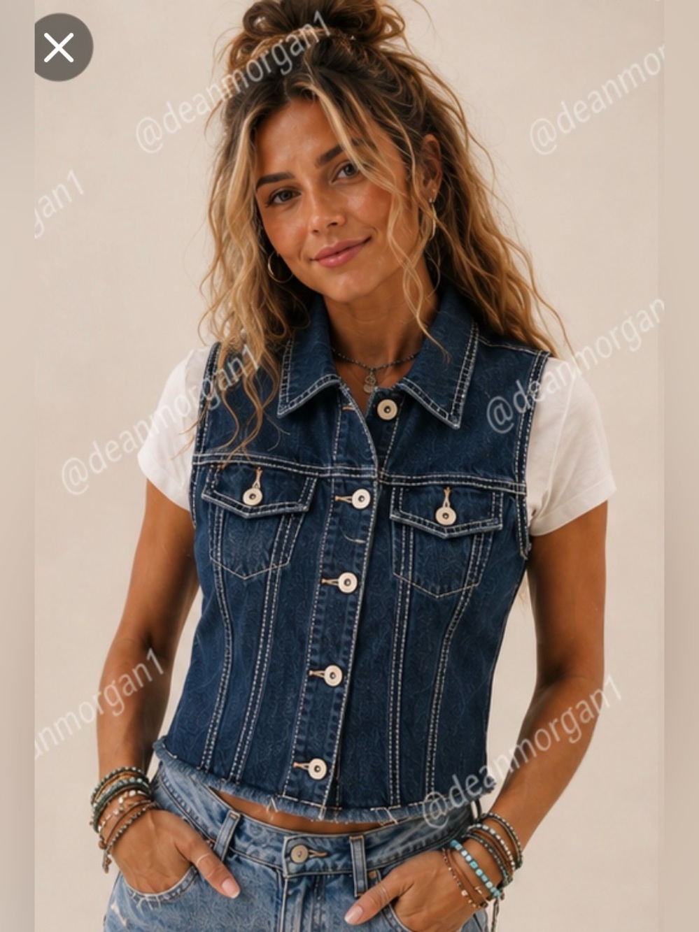 Maurice’s Sleeveless Dark Wash Denim Vest medium NWT